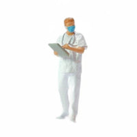 1:87 Scale Doctor Figure High Detail Miniature Nurse Figurine Hand-Painted Resin Paramedic Model for Collectors, Hobbyists, Sand Table Scenes