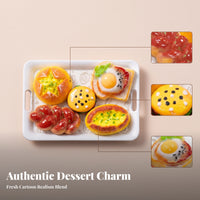 Dollhouse Food Model 1/6 Scale Dessert and Bread Miniature Tray Realistic
