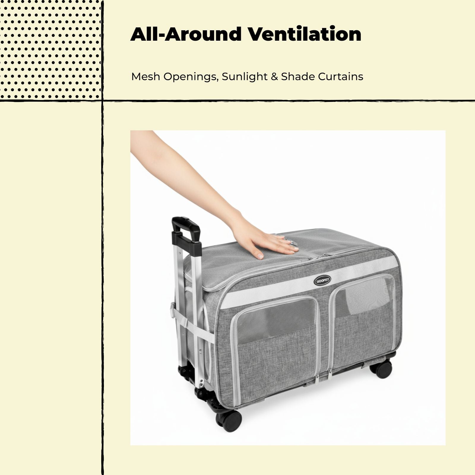 Breathable pet trolley, lightweight