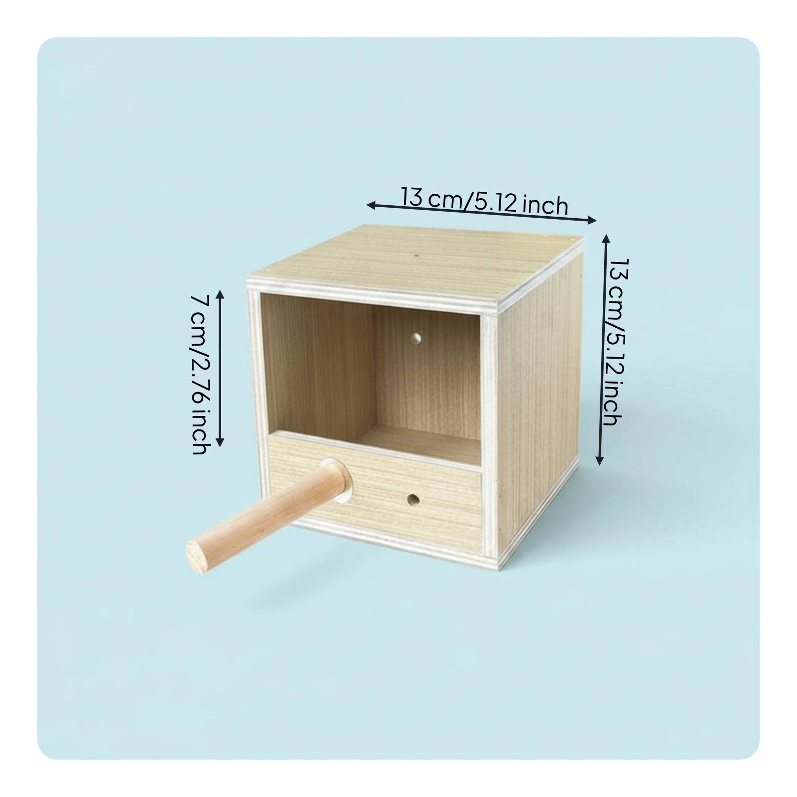 Parrot Nesting Box Breeding Use Small Pet Hideout Perch Included for Enclosure