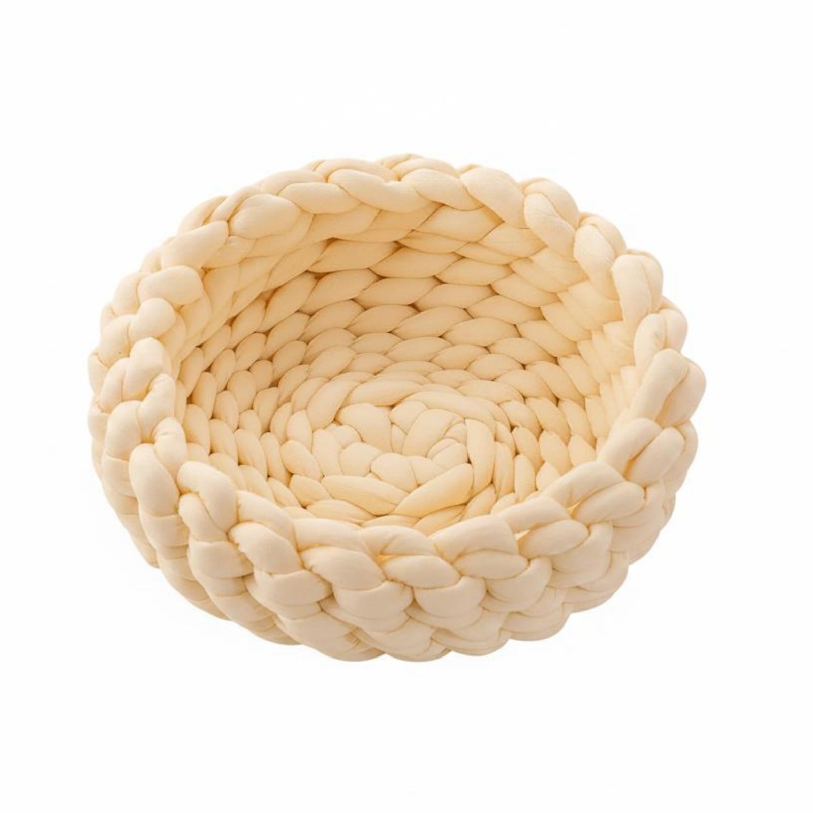 Chunky Knit Cat Bed Machine Washable Handmade Yarn Pet Bed Handcrafted Look Crochet Pet Resting Place for Cats, Small Dogs, Indoor