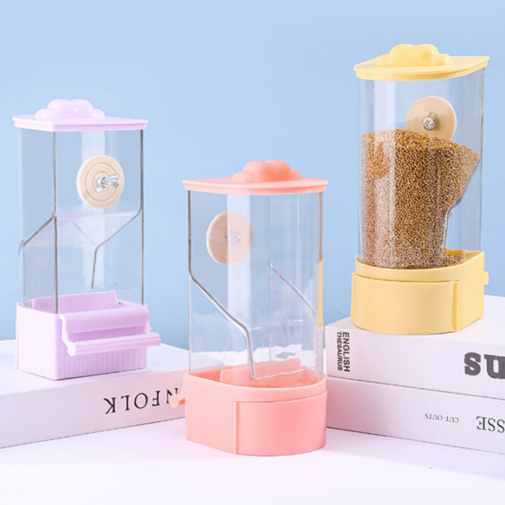 Hanging Parrot Food Dispenser Large Capacity Parrot Feeder Box Transparent Pet Supply for Parrots, Small Birds