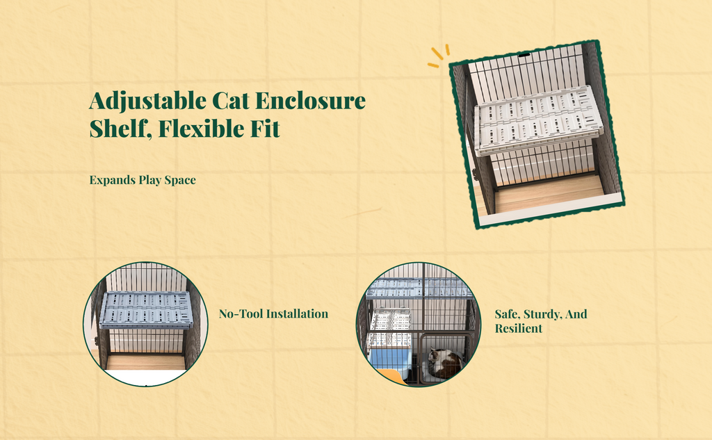 Adjustable multi-level cat shelf