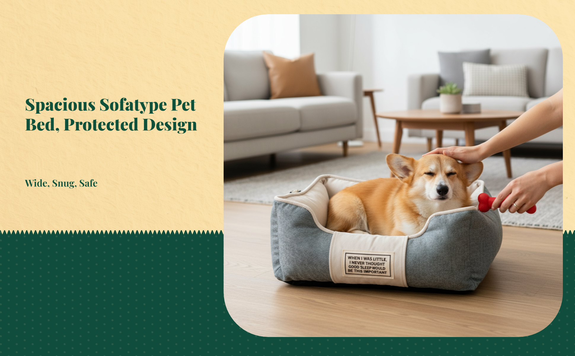 Orthopedic Dog Bed Canvas Pet Sofa Comfortable Support Couch
