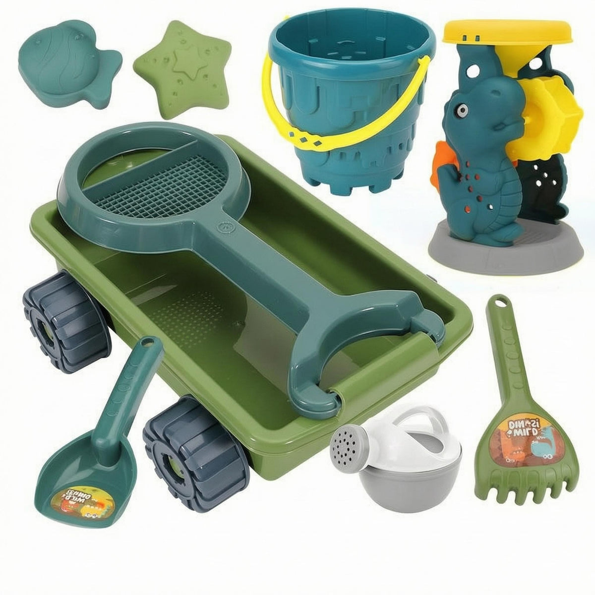 Beach Sand Toy Cart Mesh Sieve Children's Sand Cart Colorful for Sandbox