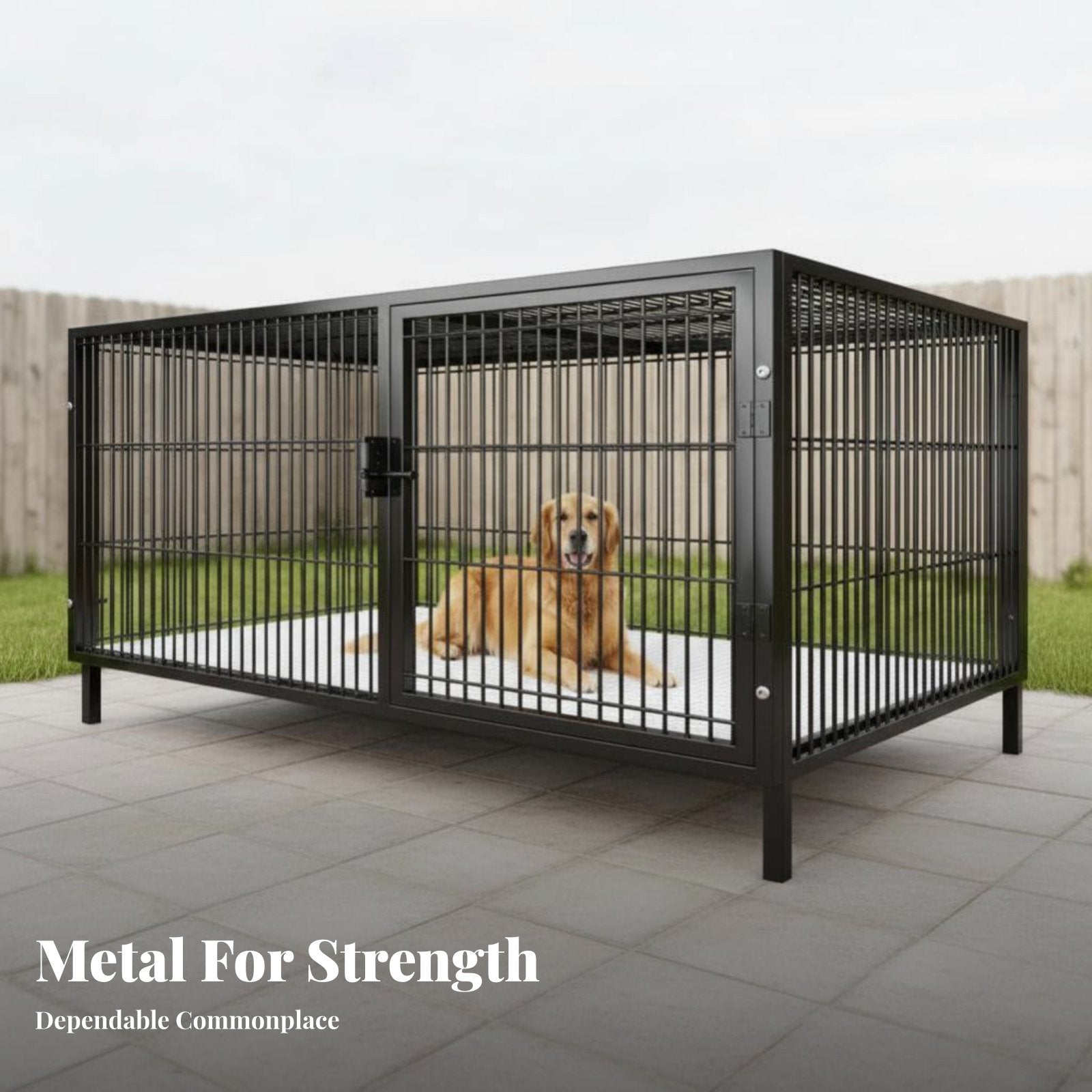 SturdyDuty Bar Enclosure Easy to Clean Dog Kennel Large Space Rust-Resistant for Chicken Keepers, Breeders, Kennels, Outsidedoor