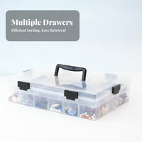 Portable Organizer Box Side Latches Clear Compartment Box Compartmented