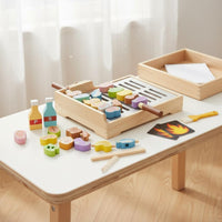 Kids Barbecue Play Set Manual Crank Kids Grill Set Realistic Design for Playroom