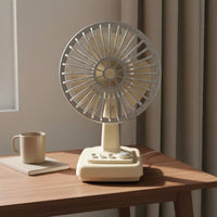 Retro Desk Fan Brushless Engine Air Circulator Adjustable Tilt Head for Desktop