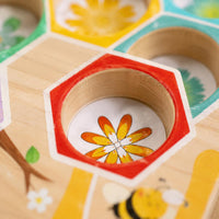 Wooden Bee Color Matching Game Attention Training Beehive Color Sort Board Safe