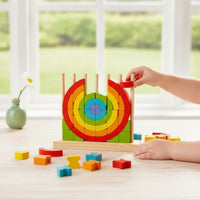 Wooden Stacking Toy with Dowels Child-Centered Rainbow Stacker Colorful