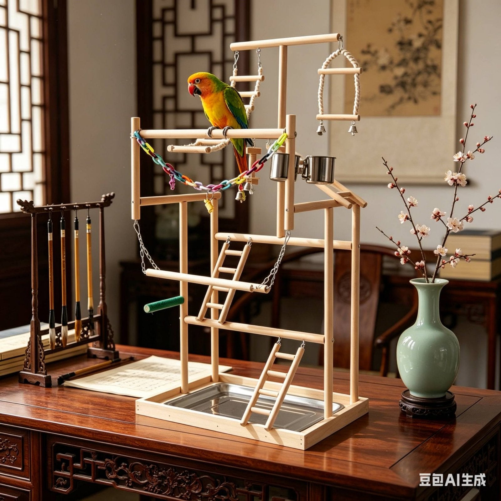 Parrot Activity Center Multitiered Parrot Playstand Sturdy and Stable