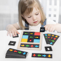 Wooden Direction Cognition Toy Early Education Arrow Reasoning Brain Teaser
