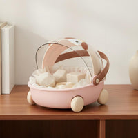 Doll Cradle Display Case Clear View Lid Figurine Baby Carriage Container