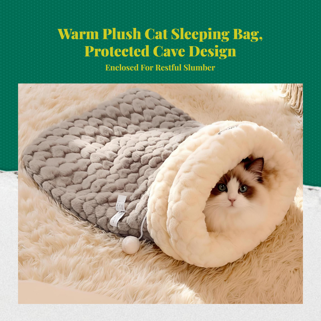 Cat Cave Bed Cozy Indoor Sanctuary Warm Winter Sleeping Bag