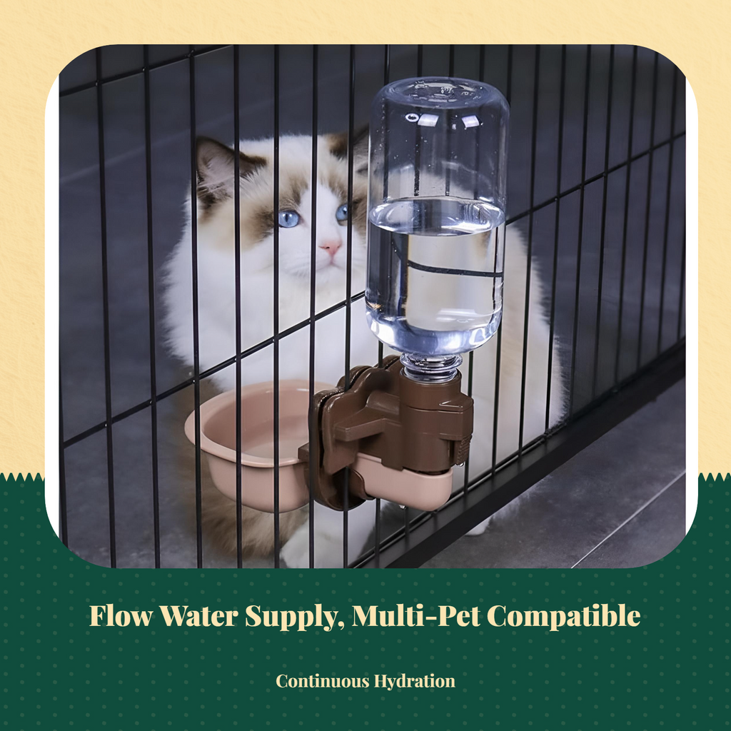 Automatic Hanging Pet Water Dispenser, Non-Drip, Removable