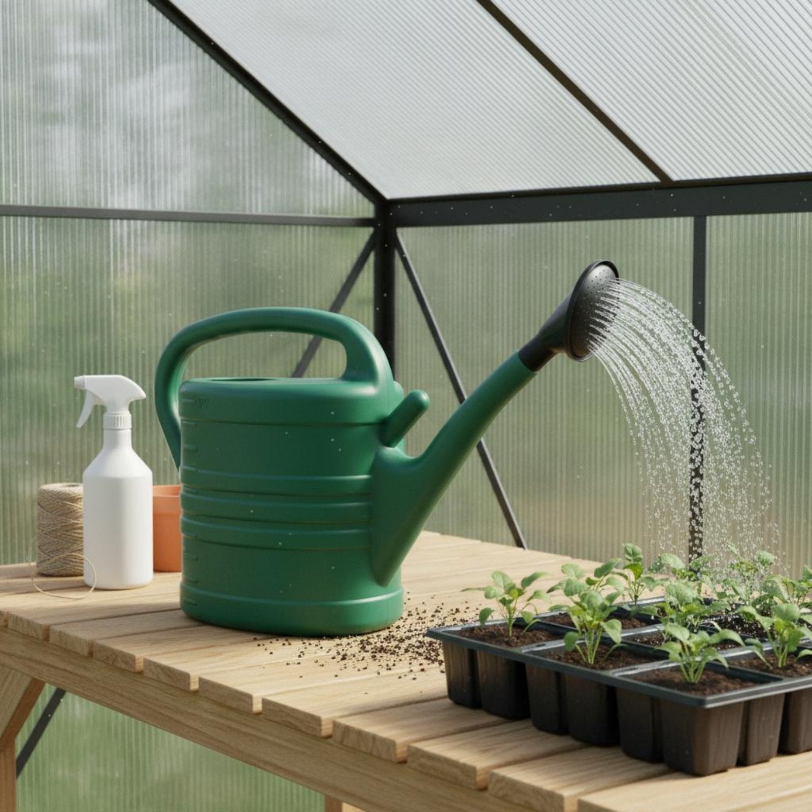 Plastic Watering Can Large Capacity Long Spout Watering Can Easy to Pour