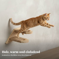 Wall Mounted Cat Steps Solid Wood Construction Wooden Cat Climbing Steps