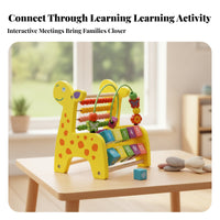 Deer Abacus Yellow Coloration Recognition Wooden Bead Maze Toy Smooth Sliding Math Manipulative