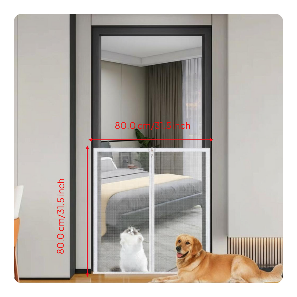 Removable cat mesh door, easy install