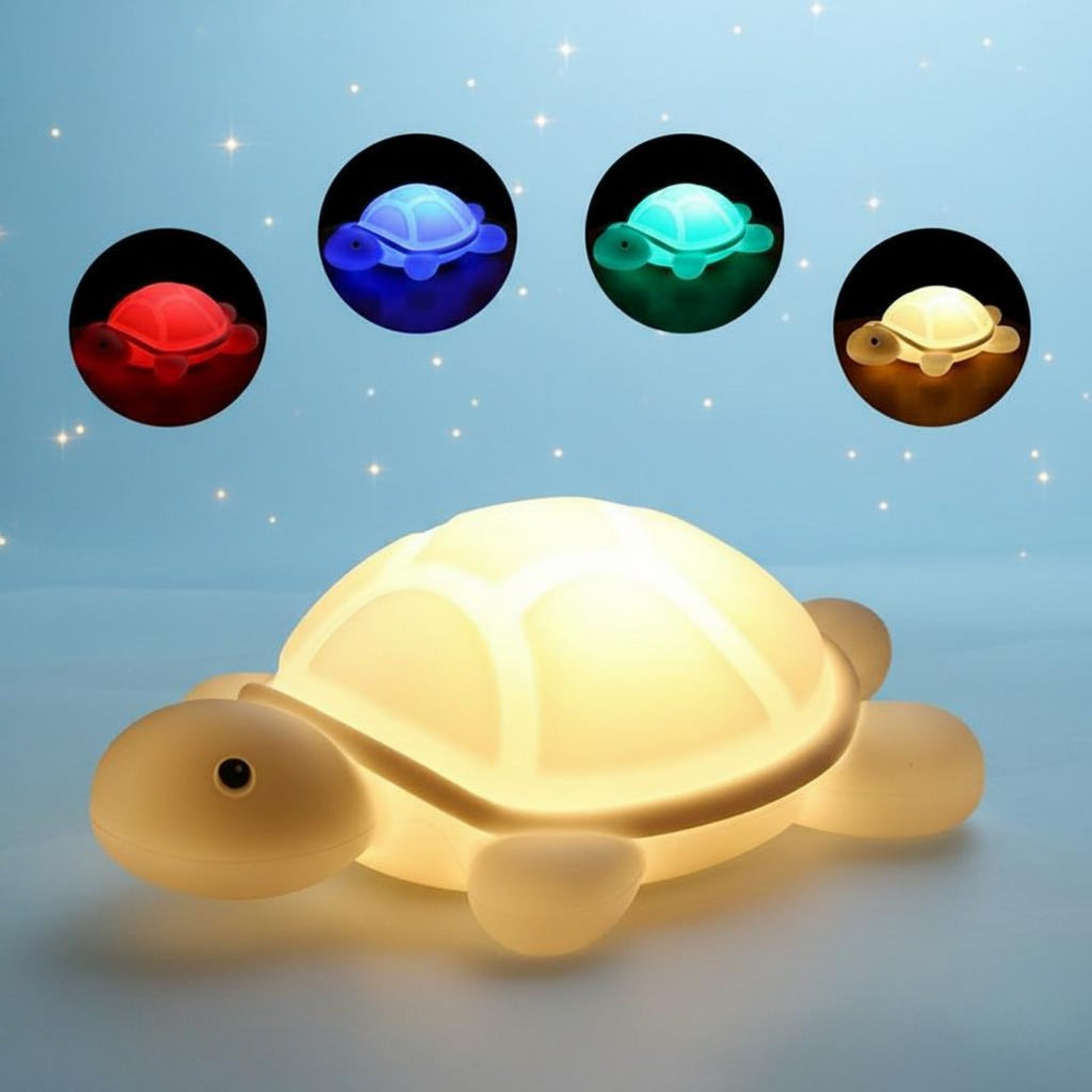 Silicone Tap Lamp Dimmable Turtle Night Light Color Changing for Bedroom