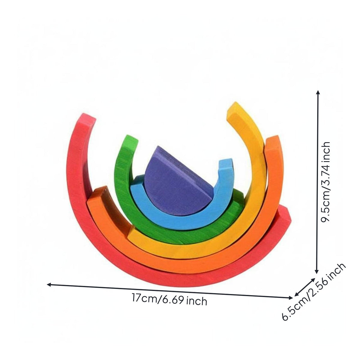 Educational Rainbow Blocks Natural Wood Arched Building Blocks Educational