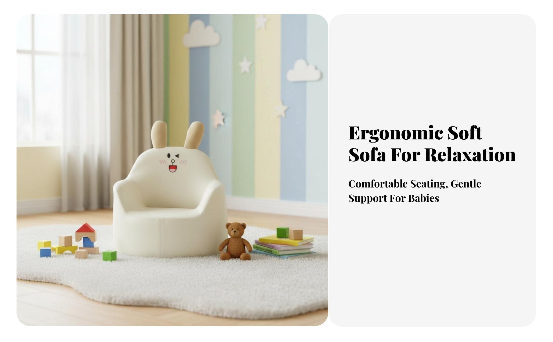 creatureShaped Floor Sofa Cute Design Kids' Furniture Giftable for literature corner