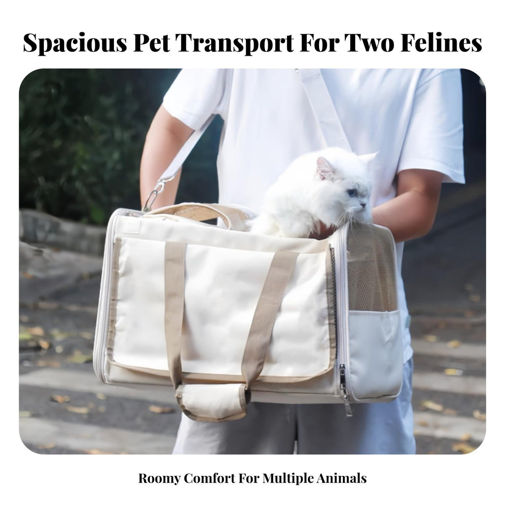 Soft-Sided Pet Tote Large Capacity Mesh Travel Bag for Pets Spacious Interior