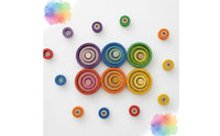 6 Pieces Wooden Disc Wooden Rings Set Educational Color Disc Challenge Fine