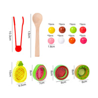 Fruit Bead Matching Toy Wooden Peg Board Bead Game Rounded Edges