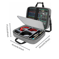 Audio Mixer Carrying Case Customizable Interior Padded Mixer Case Triple-Carry Carry Podcast Equipment Bag for Podcasters, Artists, Studio