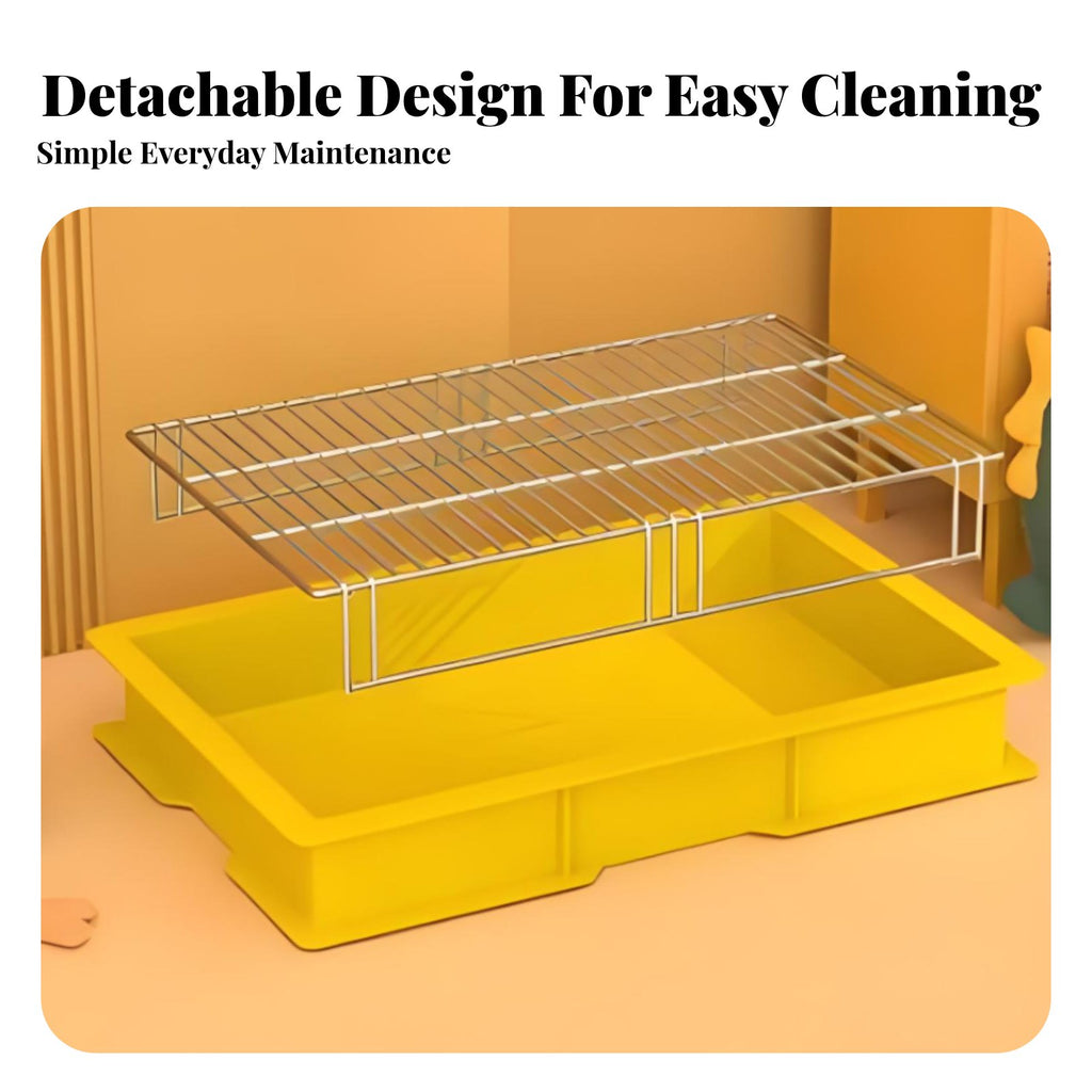 perforated surfaceded Dog Potty Tray with spray barrier Easy to Clean for Indoor, Home, young dogs