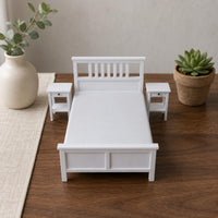 1:12 Dollhouse Bed Paneled Footboard Display Piece Matte Finish