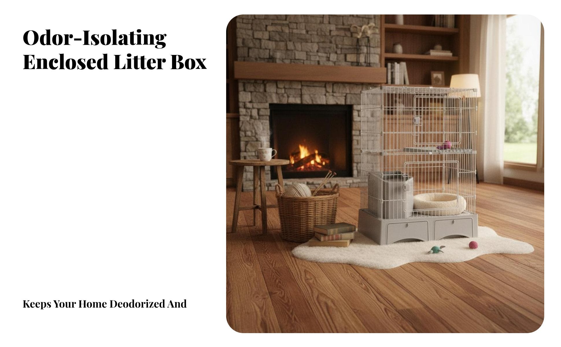 super Large Space 3-Story Cat Kennel with Litter Box Enclosure Spacious Interior Multi-Level Wire Crate Villa design pet Housing Easy to Clean for young cat Owners, Pet Parents, Indoors, Indoor, Living Room, Bedroom