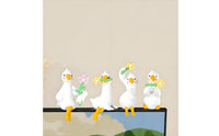 Silly Goose Figurine Cute Lazy Duck Desk Buddy Playful for Car Dashboard