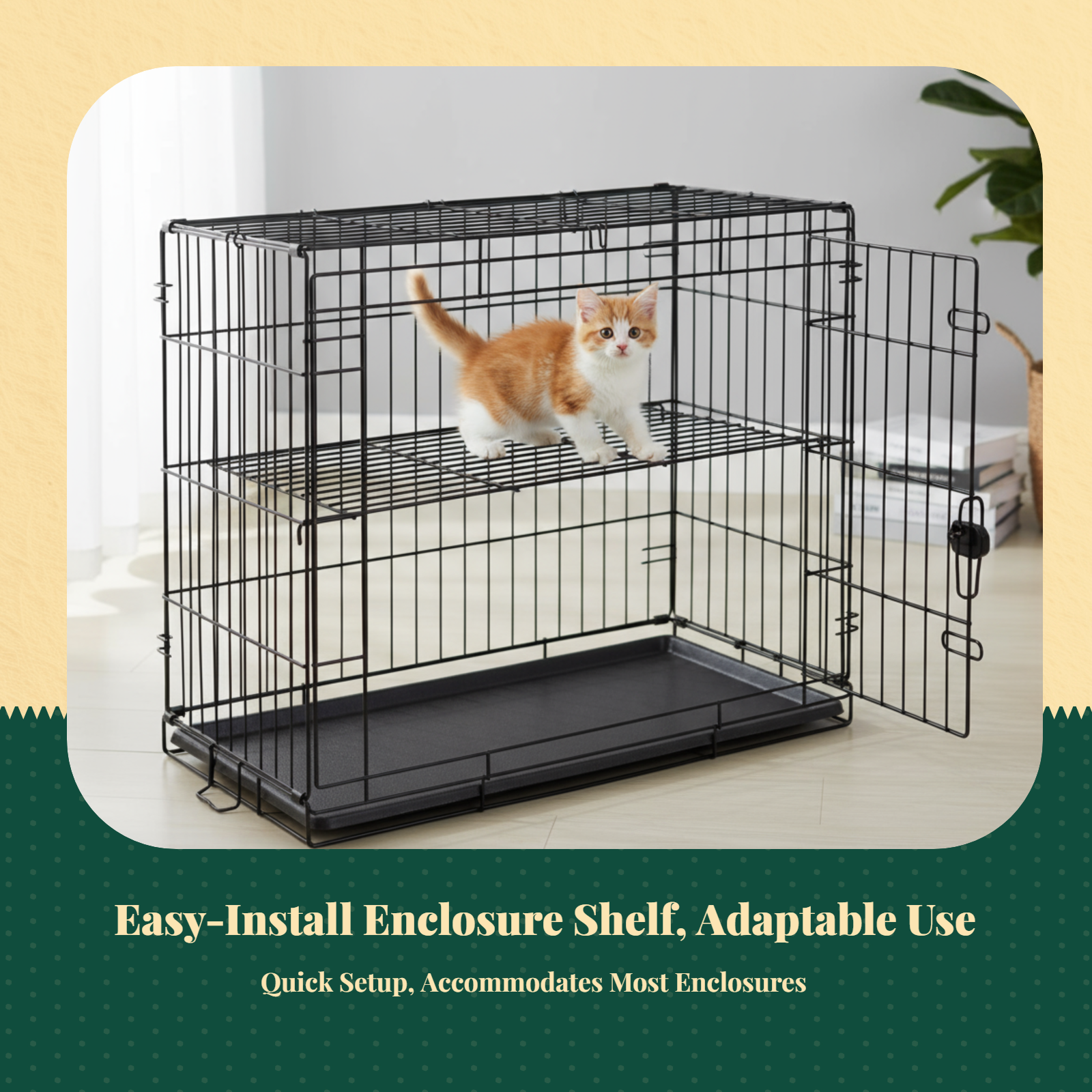 Cat enclosure shelf, Widened Divider Panel, Pet enclosure Accessory, Multitier Shelf, Climbing Ramp, Small creature Habitat