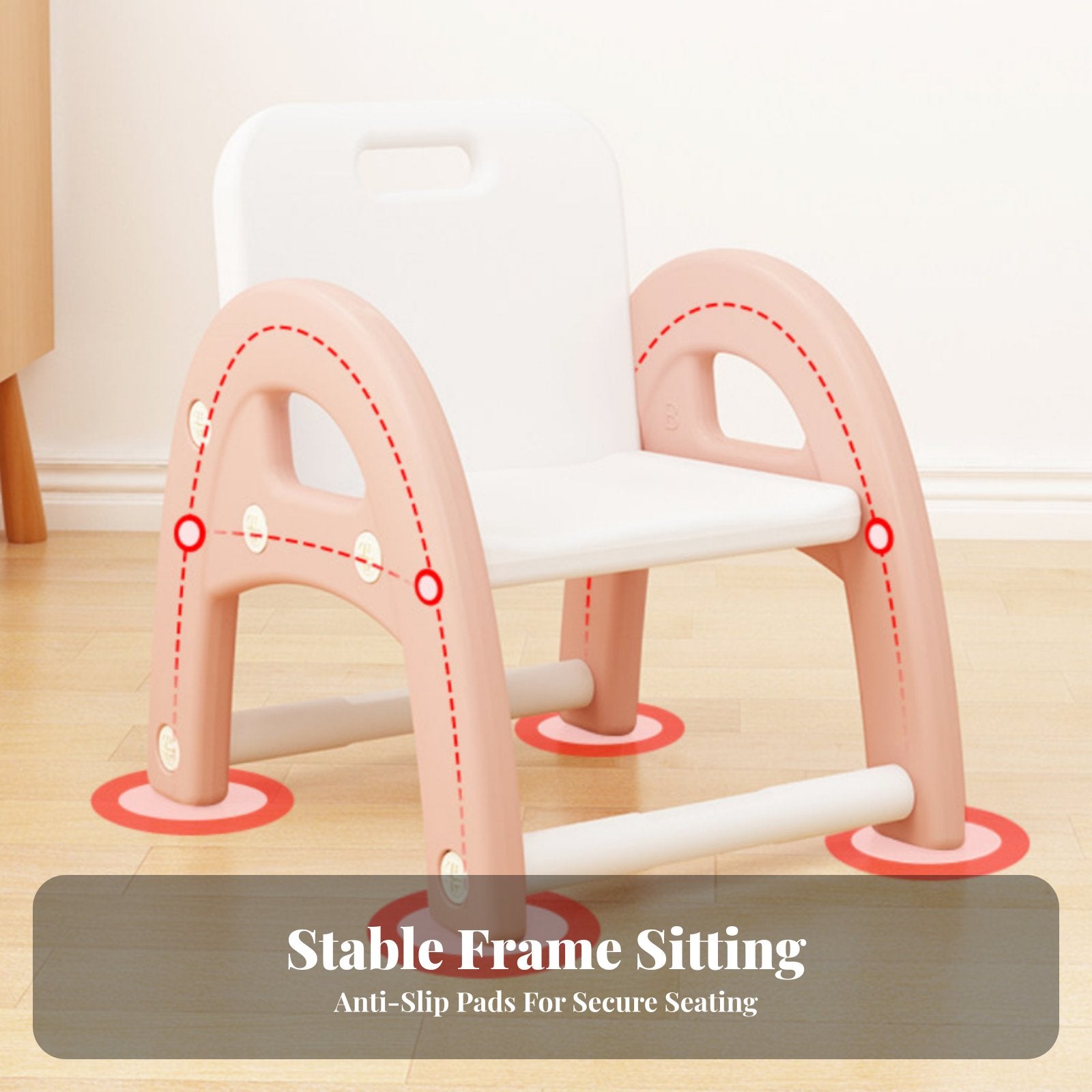 Arched Leg Toddler Chair Stable Structure Small Four-Legged Seat Easy to Clean