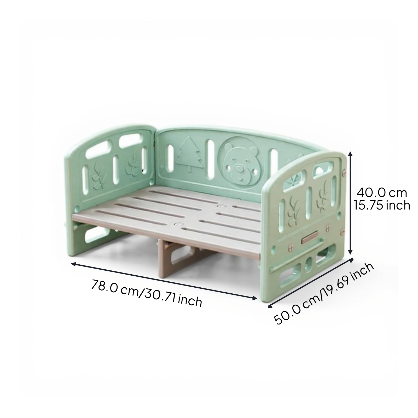 Washable mesh pet bed, non-slip base.
