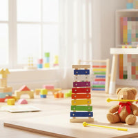 8 Note Xylophone Child-Centered Inspired Colorful 8 Bar Xylophone Portable