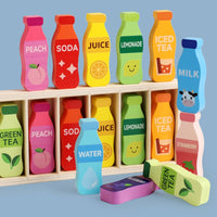 Wooden Bottle Matching Game Focus Color Sorting Toy Compact for Classroom