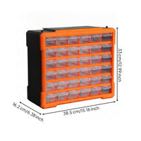 36 Drawer Cabinet Transparent Drawers Small Parts Organizer Orange Frame