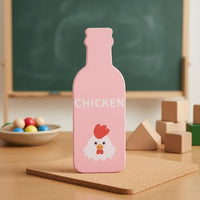 12 Pieces Bottle Bottle-Shaped Pieces Set Labeled Wooden Stacking Toy Painted