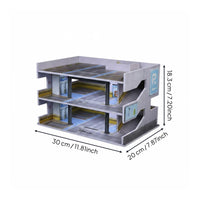 1:64 Scale Parking Garage Model LED Lighting Japanese Parking Building Model USB Powered Car Display Case for Desk