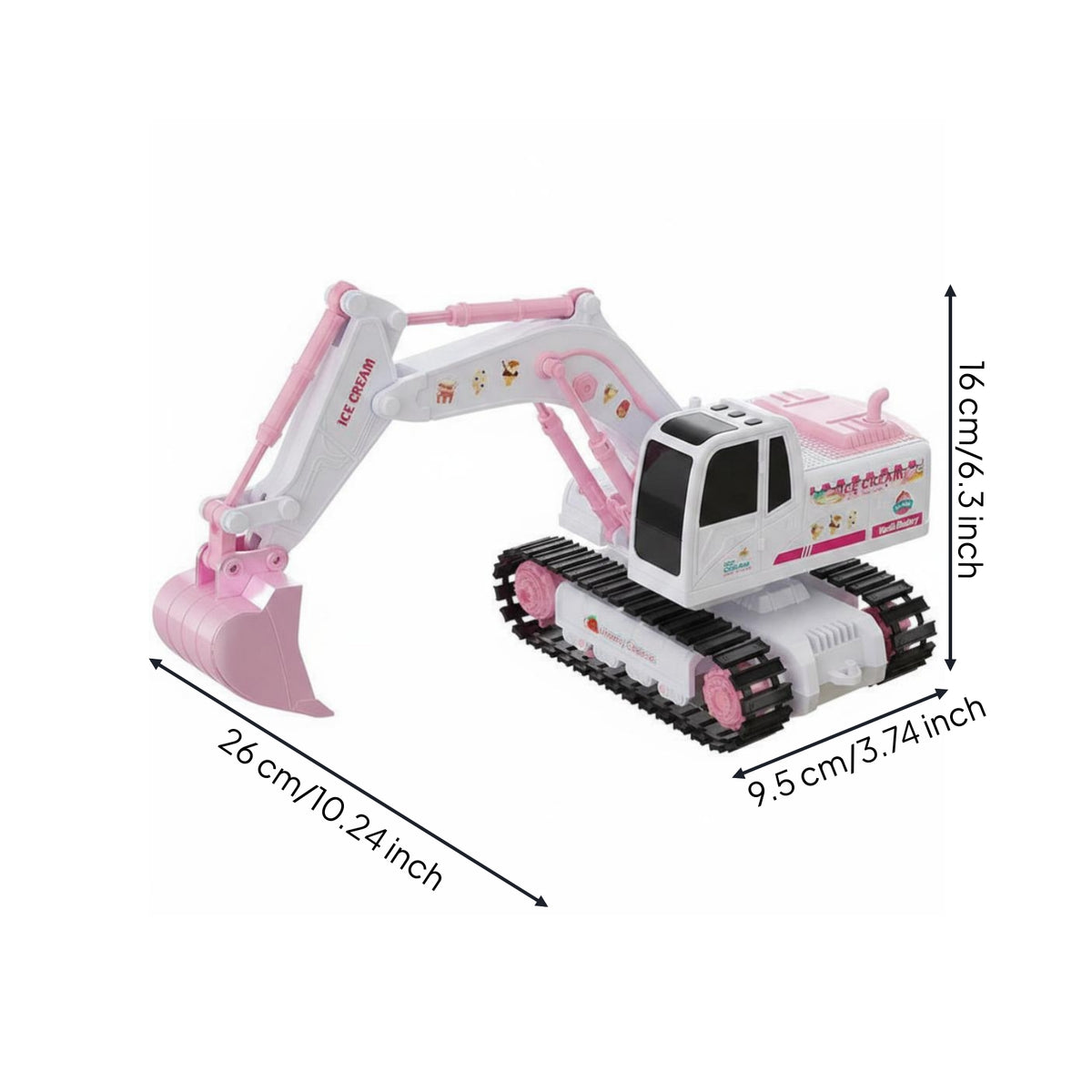 Wireless Control Digger Printed Graphics RC Digger Toy Glossy