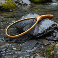 Wood Handle Landing Net Lightweight Outdoor Gear Portable for Anglers, Fishermen