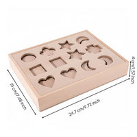 Wooden Shape Matching Board Early Learning Color Matching Game Natural Wood