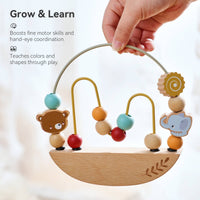 Bead Maze Toy Educational Montessori Bead Maze Color Learning for 1-3 Years Old