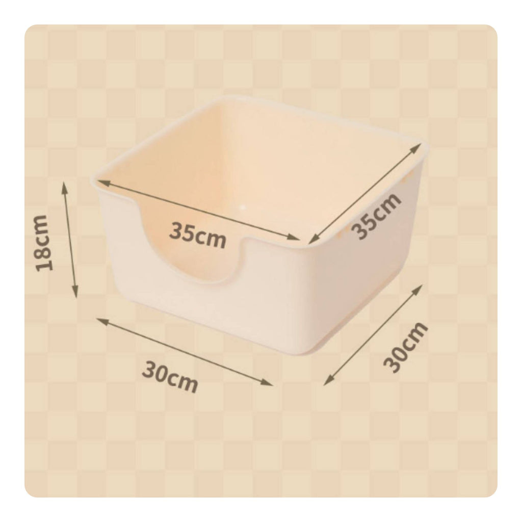 High-Sided Kitten Litter Pan Easy to Clean Semi-Enclosed Feline Toilet