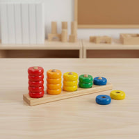Educational Math Toy Educational Math Learning Board Develops Fine Motor Skills Wooden Number Counting Stacker for Classroom