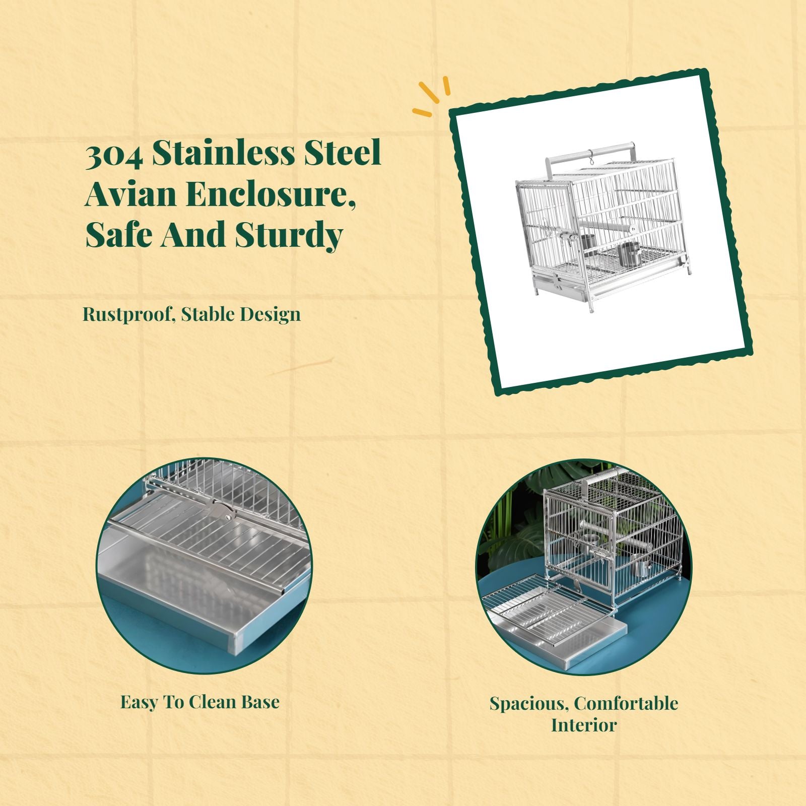 304 stainless steel bird cage